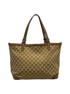 Gucci Tote Craft Beige Dark Brown Leather